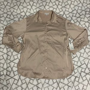 Satin long sleeve button down